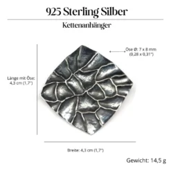 Kettenanhänger Quadratur 925 Silber Design Anhänger