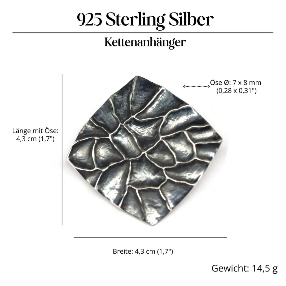 Kettenanhänger Quadratur 925 Silber Design Anhänger