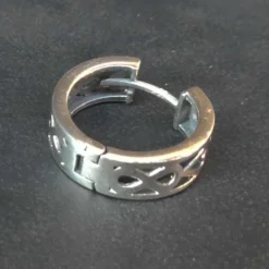 Klapp Creole 18mm 925 Silber Ohrring Knotenmuster (1 Stück)