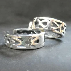 Klapp Creole 18mm 925 Silber Ohrring Knotenmuster (1 Stück)