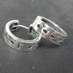 Klapp Creole 18mm 925 Silber Ohrring Knotenmuster (1 Stück)