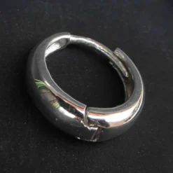 Klapp Creole 15mm 925 Silber rundes Profil Ohrring schlicht (1 Stück)
