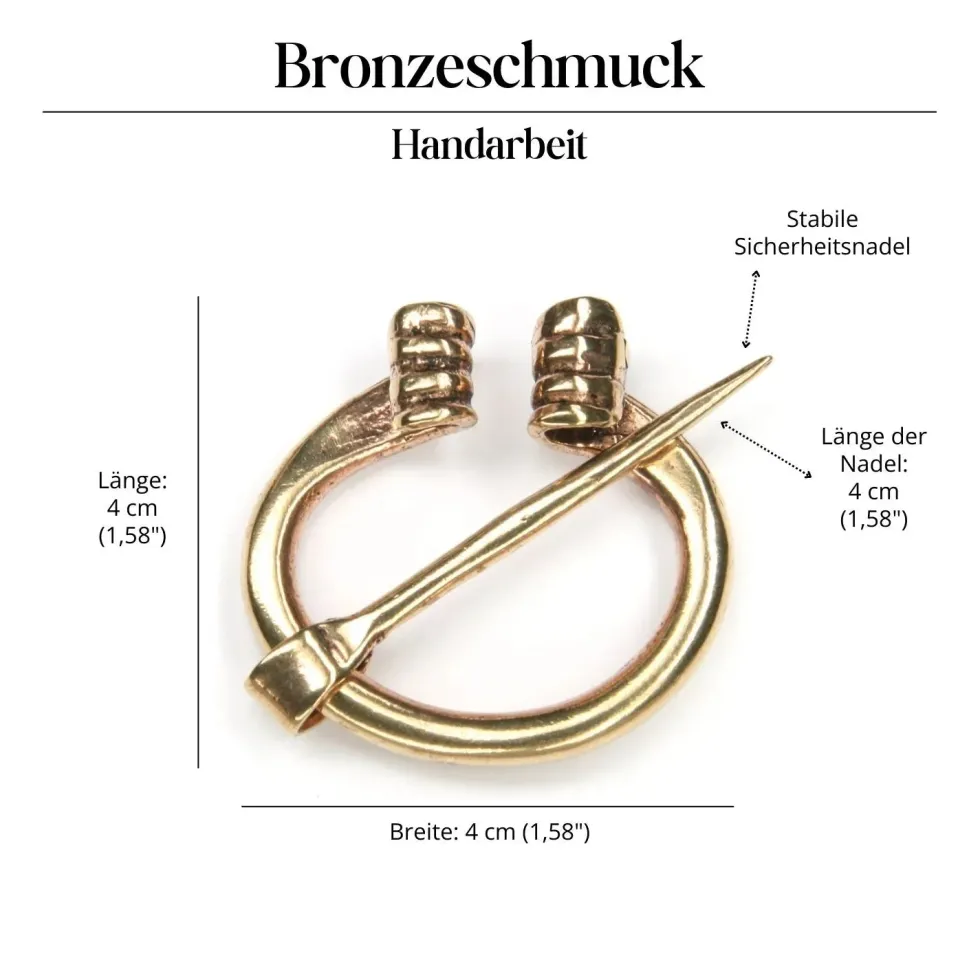 Klassische Gewandnadel Bronze Fibel Mittelalter