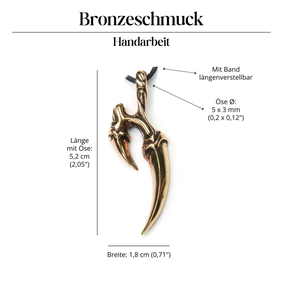 Klaue Bronzeschmuck Anhänger groß