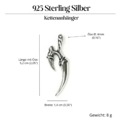 Klaue Drachen Schmuck 925 Sterlingsilber Schmuck Anhänger Drachenklaue