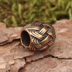 Kleine Bartperle Bronze Bartschmuck Wikinger Haarschmuck