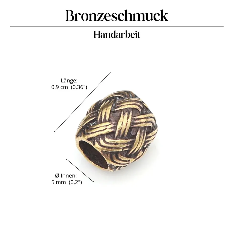 Kleine Bartperle Bronze Bartschmuck Wikinger Haarschmuck