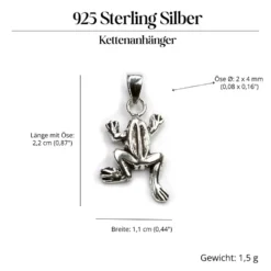 Kleiner Frosch Schmuck Kettenanhänger 925 Silber