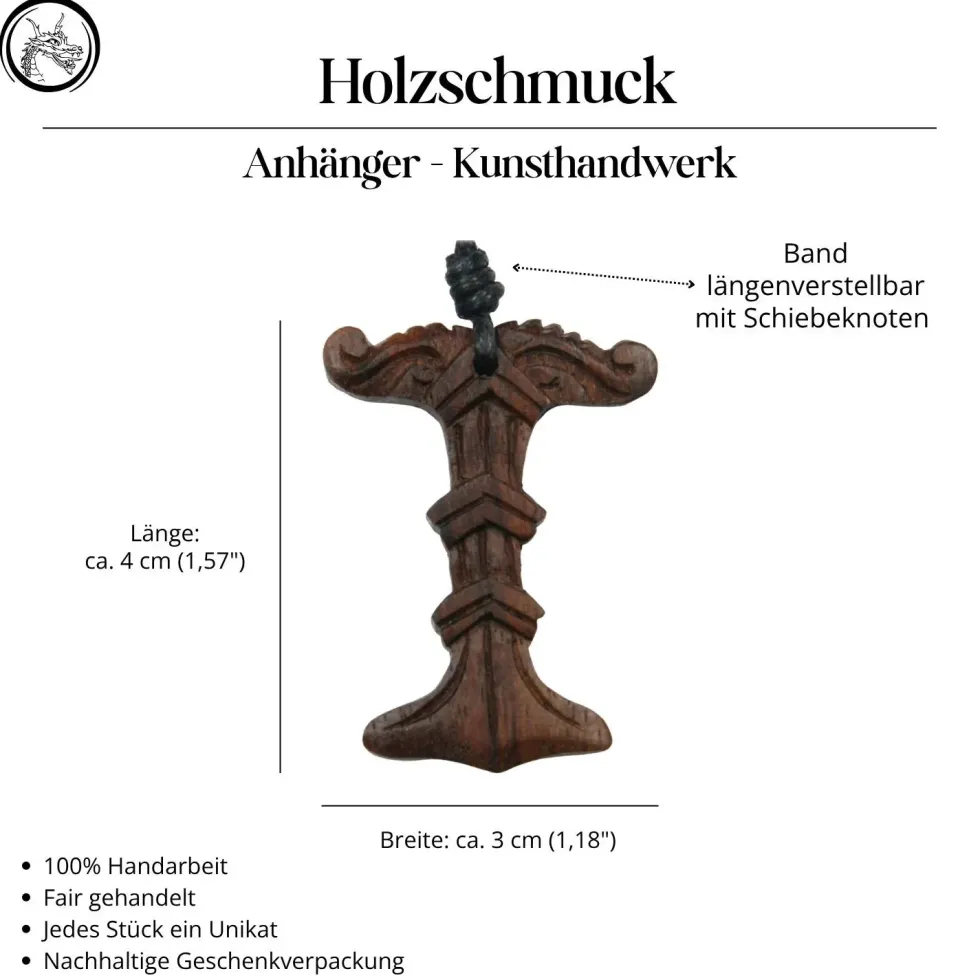 Kleiner Holz Anhänger Irminsul Kettenanhänger