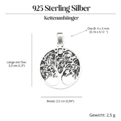 Kleiner Lebensbaum Schmuck 925 Silber Anhänger