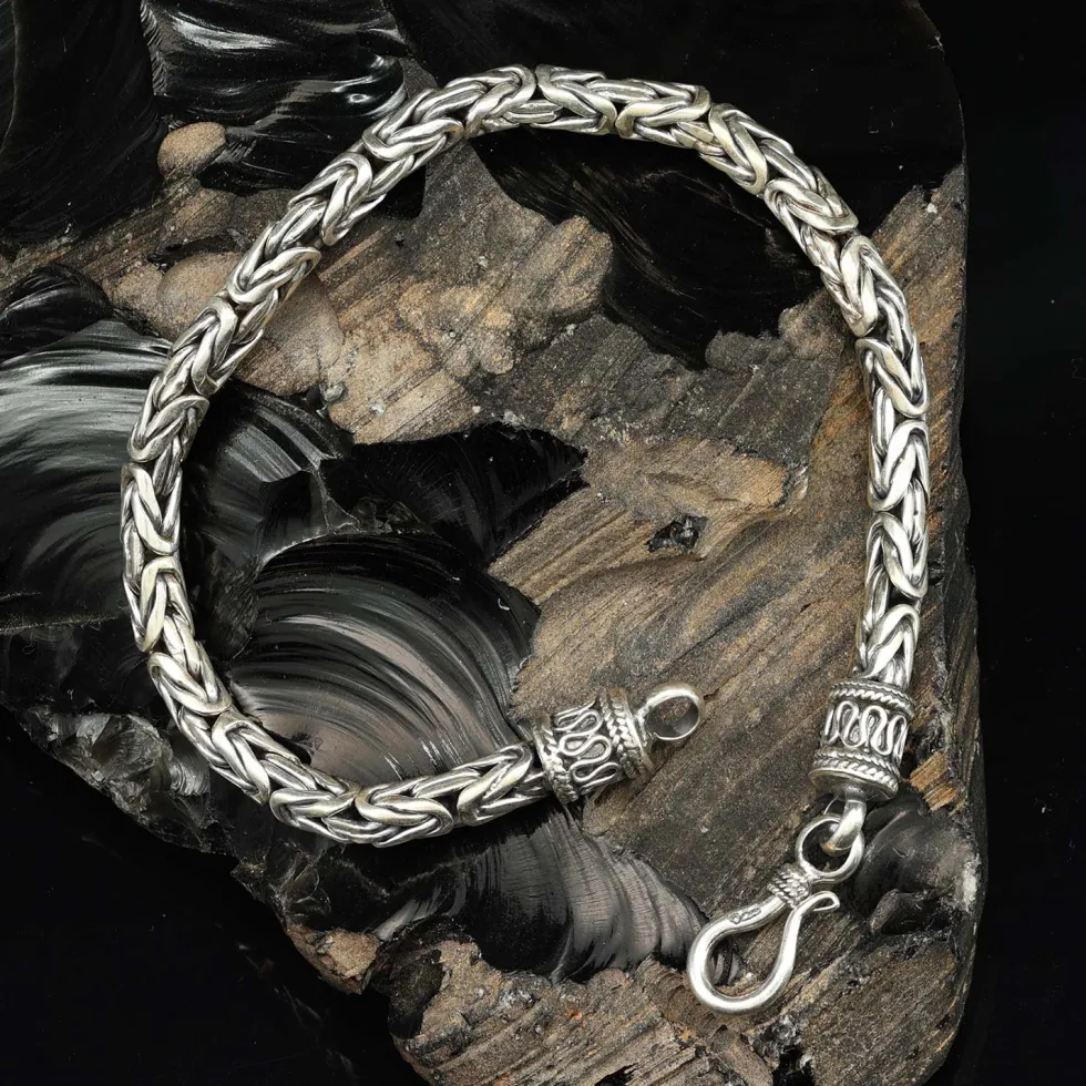 Königskette 4mm Armschmuck Silber Armband handgefertigt 925 Silber