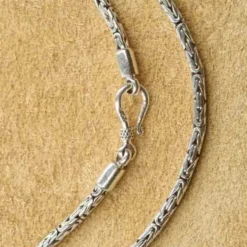 Königskette 3 mm schlichte Endkappen 925 Silber rund