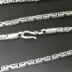 Königskette 3 mm schlichte Endkappen 925 Silber rund