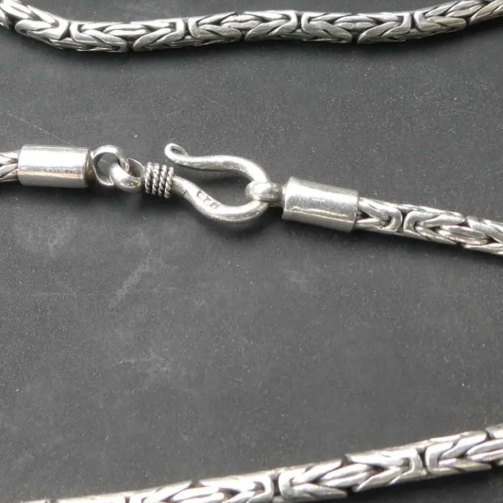 Königskette 2,5mm 925 Silberkette schlichter Verschluss