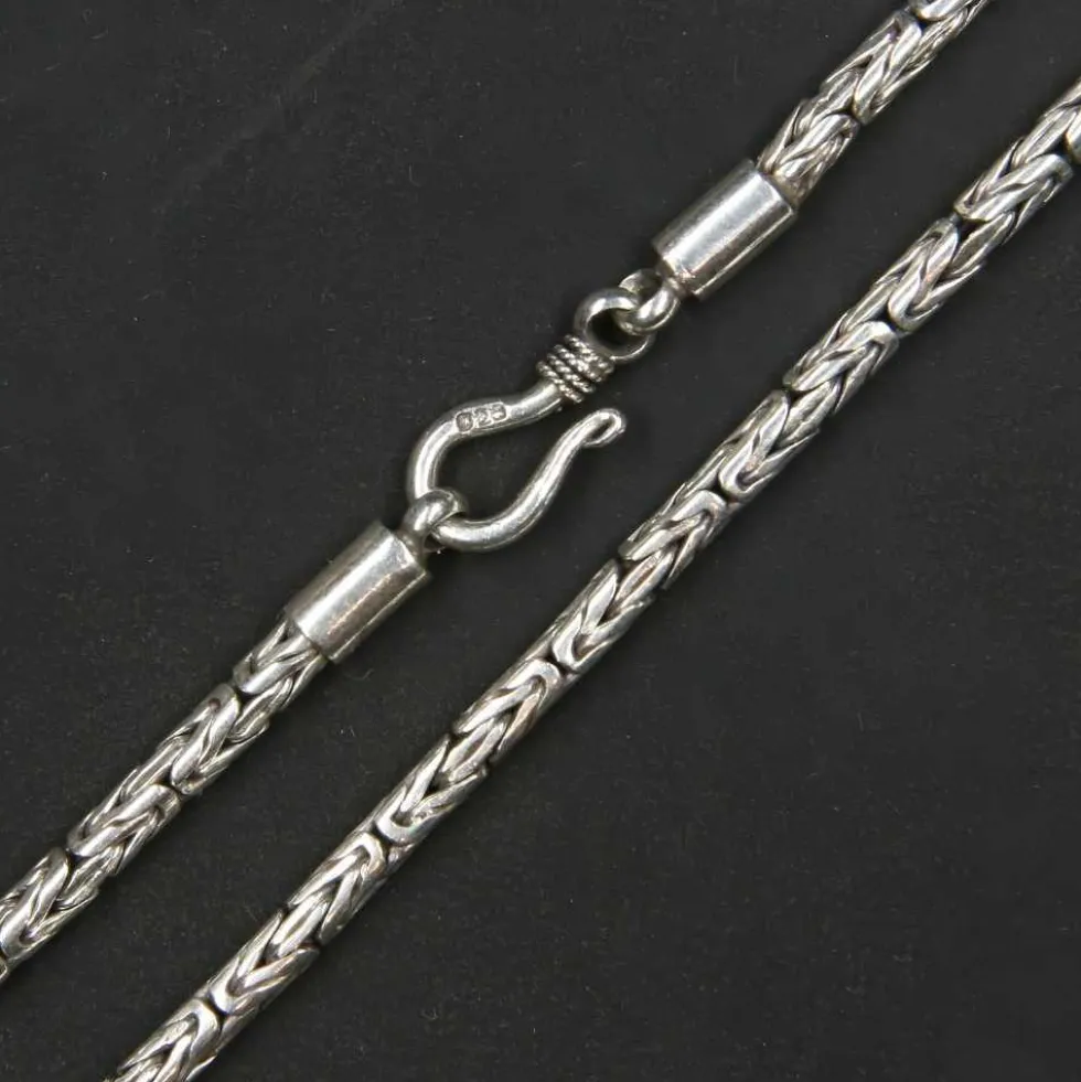 Königskette 2,5mm 925 Silberkette schlichter Verschluss