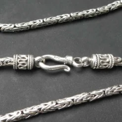 Königskette 2,5 mm verzierter Verschluss Silberkette 925 Silber