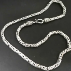 Königskette 925 Silber 4 mm runde massive Kette