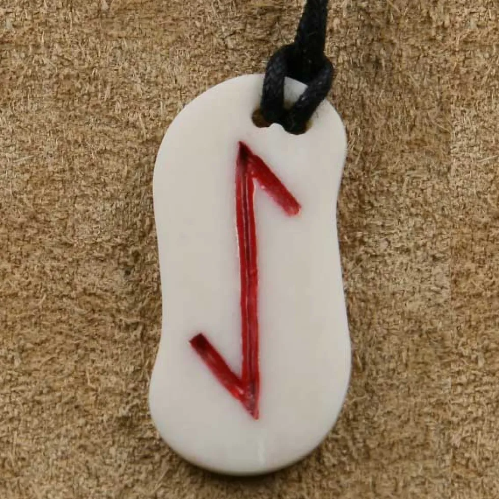 Knochen Rune 13 eihwaz - e Schmuck Anhänger