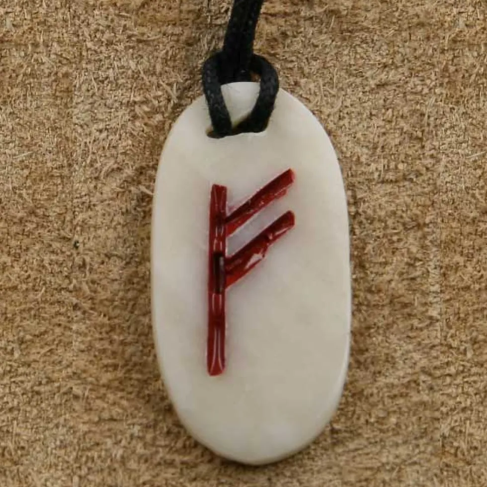 Knochen Rune 1 fehu - f Schmuck Anhänger