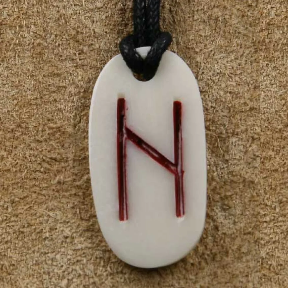 Knochen Rune 9 hagalaz -h Schmuck Anhänger