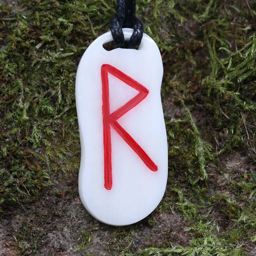 Knochen Rune 5 raidho Schmuck Anhänger
