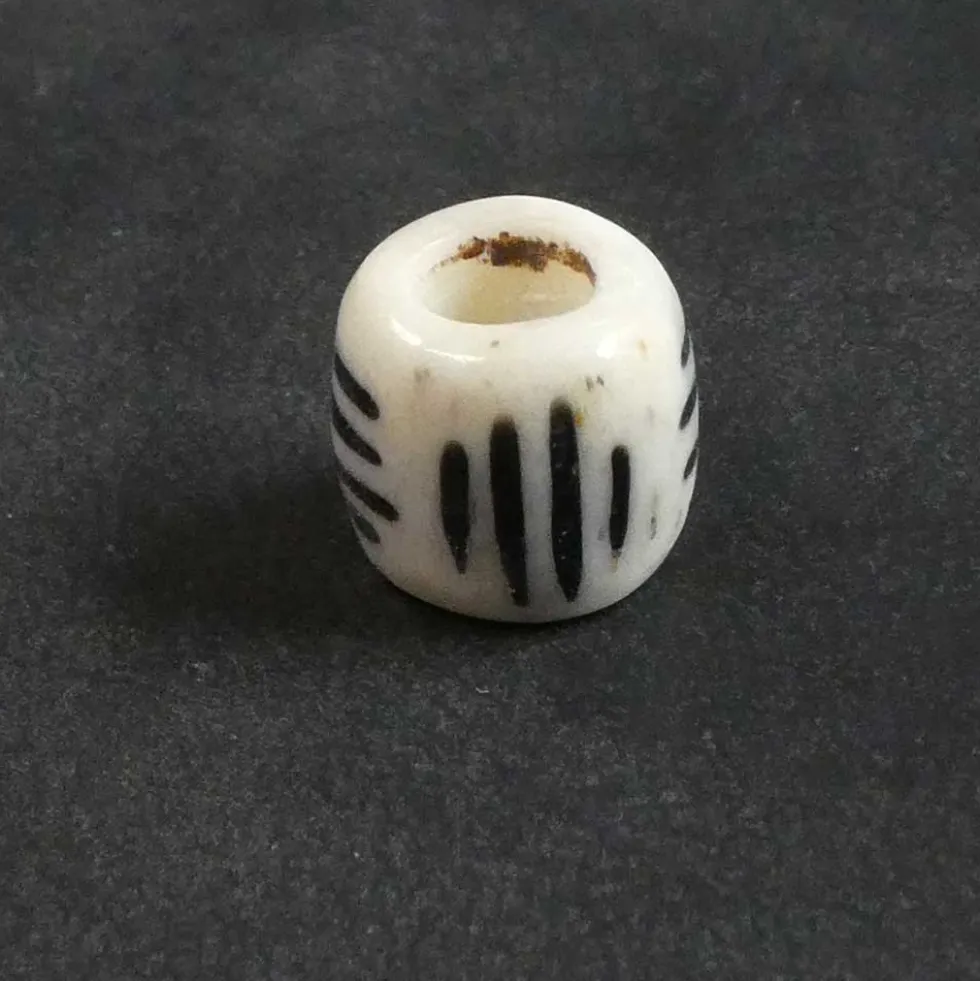 Knochen "Streifen" Großlochperle Perlen Haarschmuck Bartschmuck Dreadlock