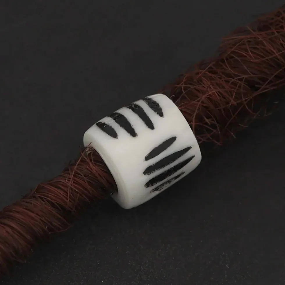 Knochen "Streifen" Großlochperle Perlen Haarschmuck Bartschmuck Dreadlock