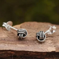 Knoten Ohrstecker 5mm Sterlingsilber Ohrschmuck