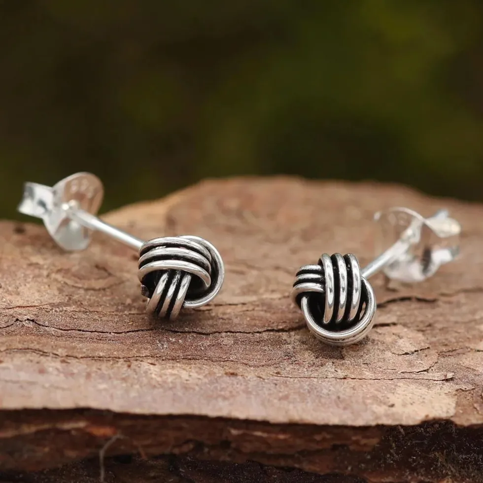 Knoten Ohrstecker 5mm Sterlingsilber Ohrschmuck