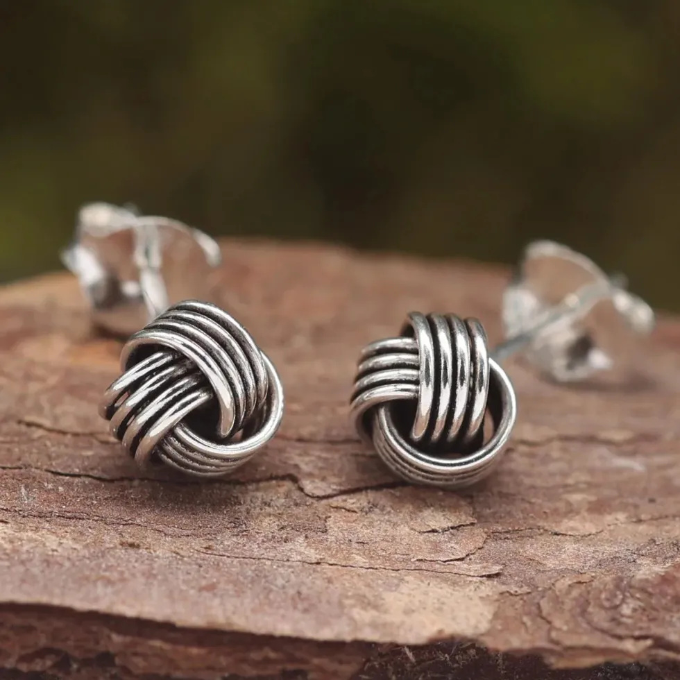 Knoten Ohrstecker 6mm Sterlingsilber Ohrschmuck