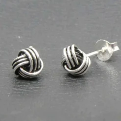 Knoten Ohrstecker 6mm Sterlingsilber Ohrschmuck
