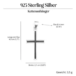 Kreuz mit Onyx Schmuck Kettenanhänger Silber 925