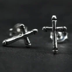 Kreuz Ohrstecker 10mm Sterlingsilber Ohrschmuck