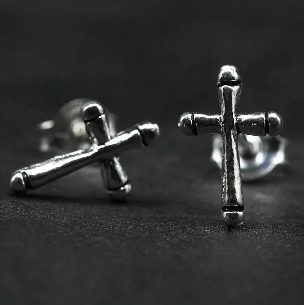 Kreuz Ohrstecker 10mm Sterlingsilber Ohrschmuck