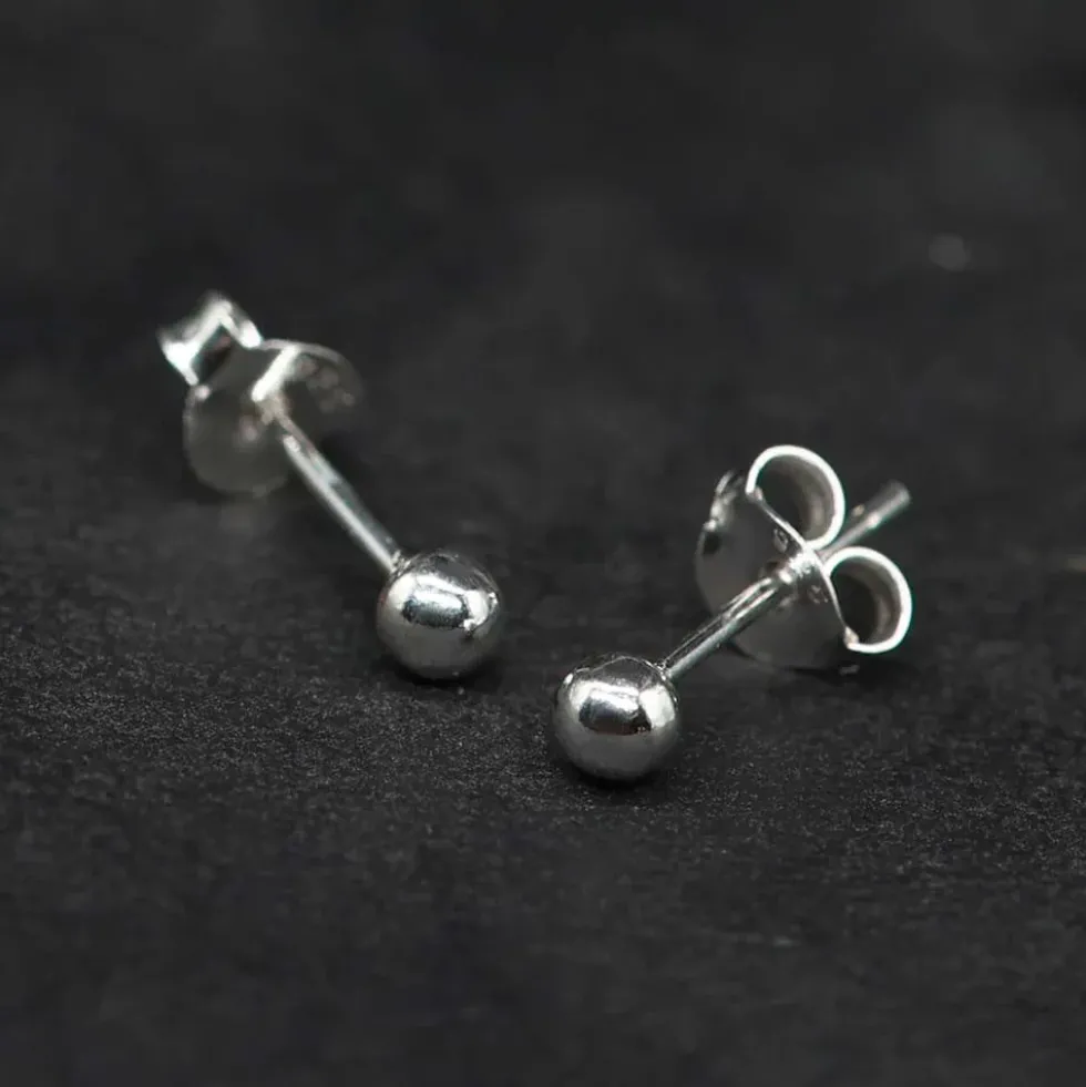 Kugel 3mm Ohrstecker rund elegant 925 Silber Ohrschmuck