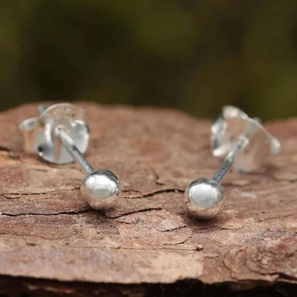 Kugel Ohrstecker 4mm Ohrring 925 Silber Ohrschmuck
