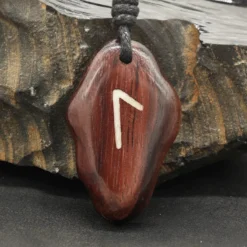 Laguz Anhänger Rune Holz Schmuck - älteres Futhark