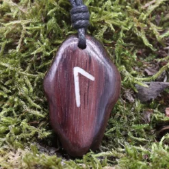 Laguz Anhänger Rune Holz Schmuck - älteres Futhark