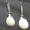 Lange Ohrhänger 925 Silber mit Perlmutt Anhänger schlicht
