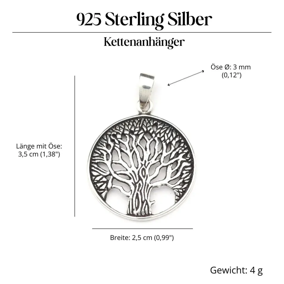 Lebensbaum Anhänger Schmuck Anhänger 925 Silber