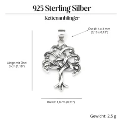Lebensbaum Anhänger Schmuck Silber Kettenanhänger 925/000 Kelten Knoten