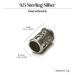 Lebensbaum Bartperle 925 Silber Bartschmuck