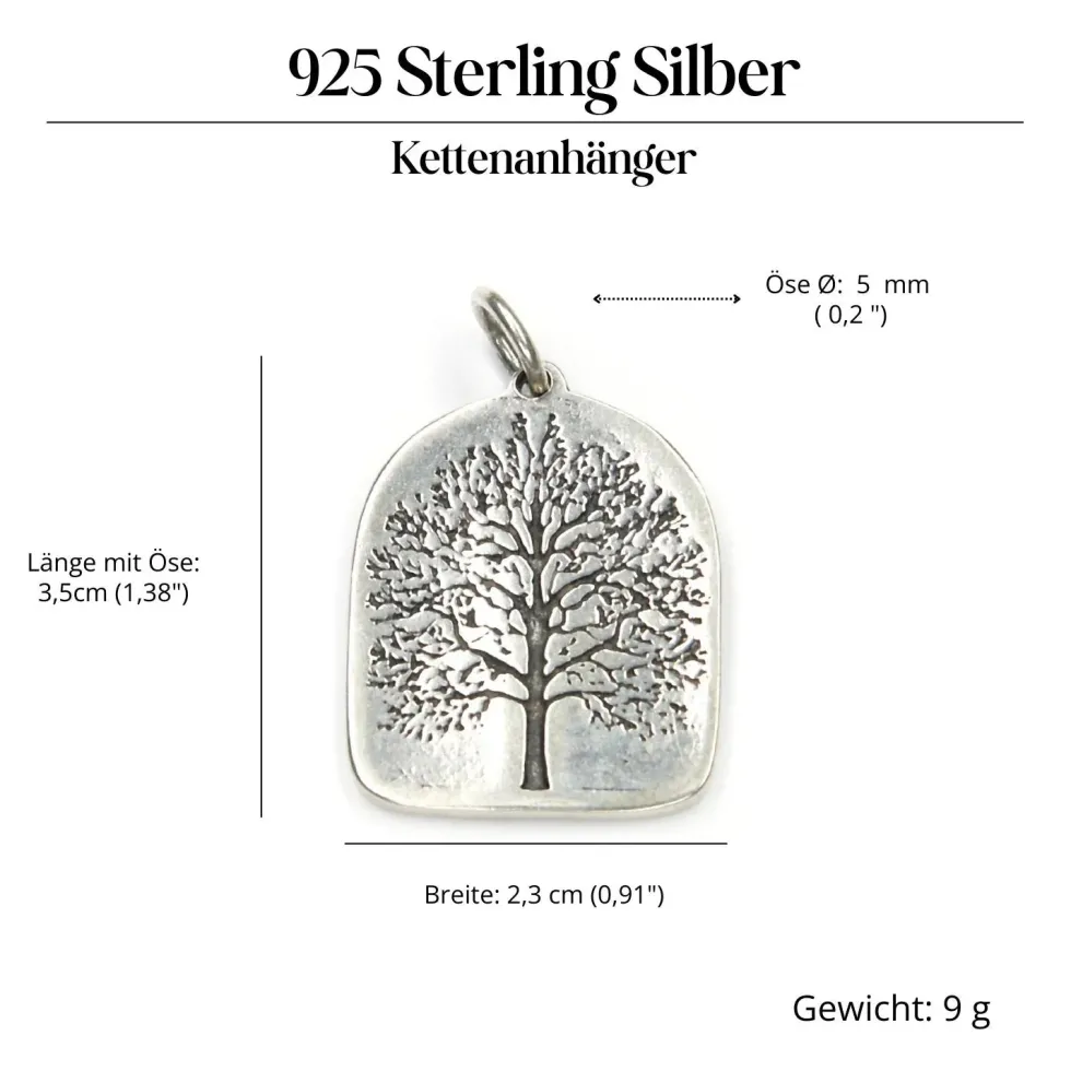Lebensbaum schlicht Schmuck Anhänger aus 925 Silber
