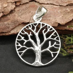 Lebensbaum Schmuck Ø 2 cm Silberschmuck Kettenanhänger 925 Silber