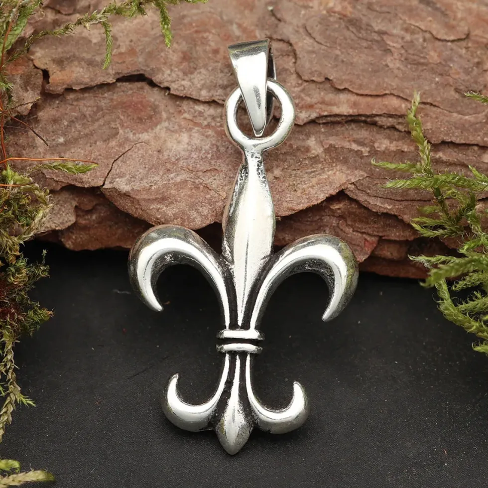 Lilie Fleur de Lys 925 Silber Kettenanhänger