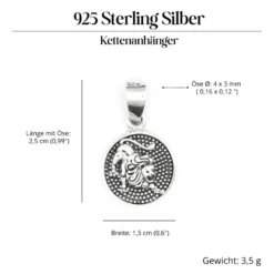 Löwe Schmuck Astrologie Sternzeichen 925 Silber Anhänger Schmuck