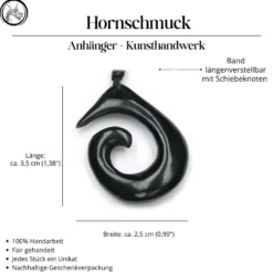 Maori Kiwispirale Hornschmuck Kette Anhänger