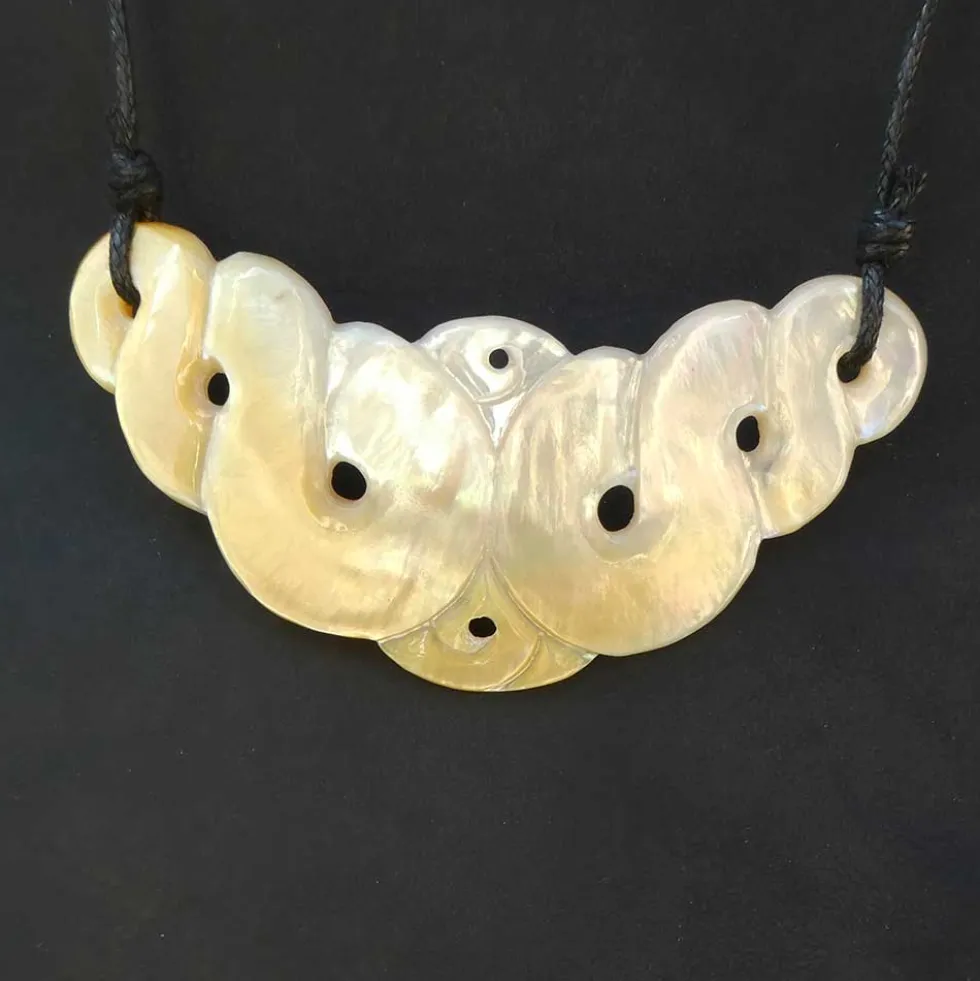 Maori Schmuck Perlmutt Collier Kette Handarbeit