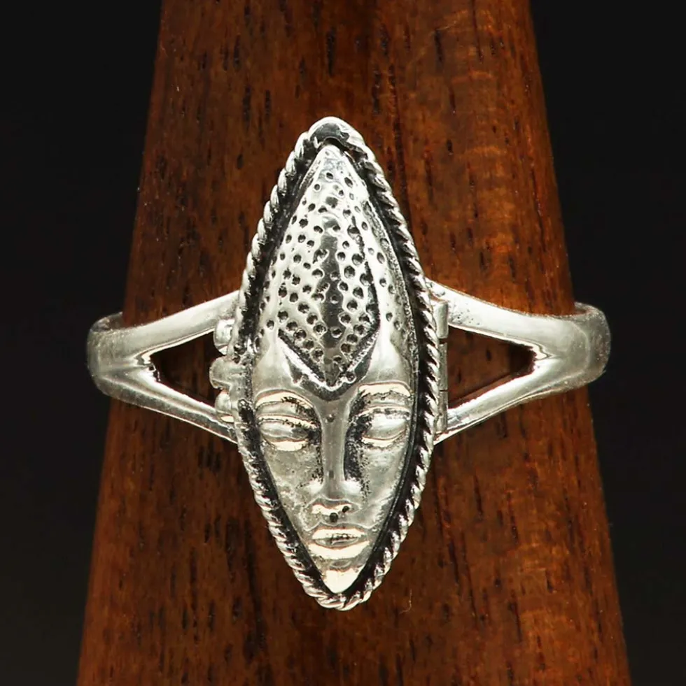 Maske Ring mit Fach Giftring Schmuck 925 Silber Damen