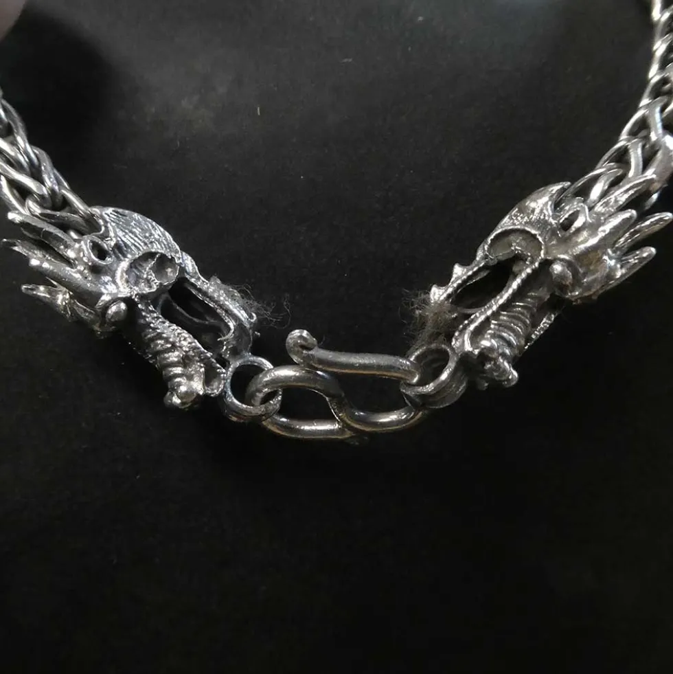 Massiver Drachen Armschmuck Armband 925er Silber Gothic Larp Herren